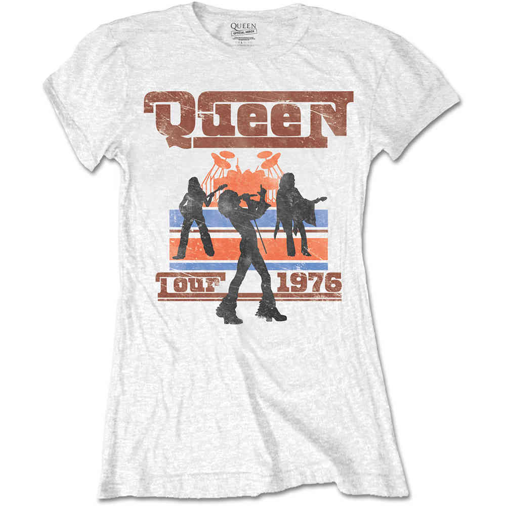 Queen - 1976 Tour Silhouettes Damen TShirt - Weiß